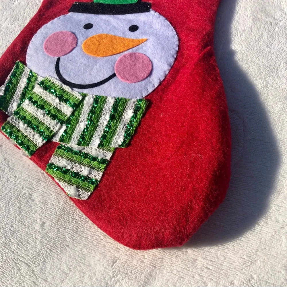 Christmas Stocking Felt Snowman Like New